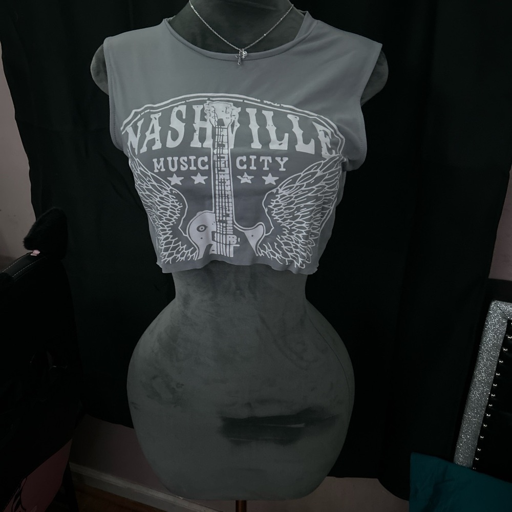 “Nashville music city” crop top
